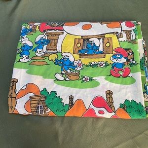 Vintage Smurf Flat Sheet Twin Size